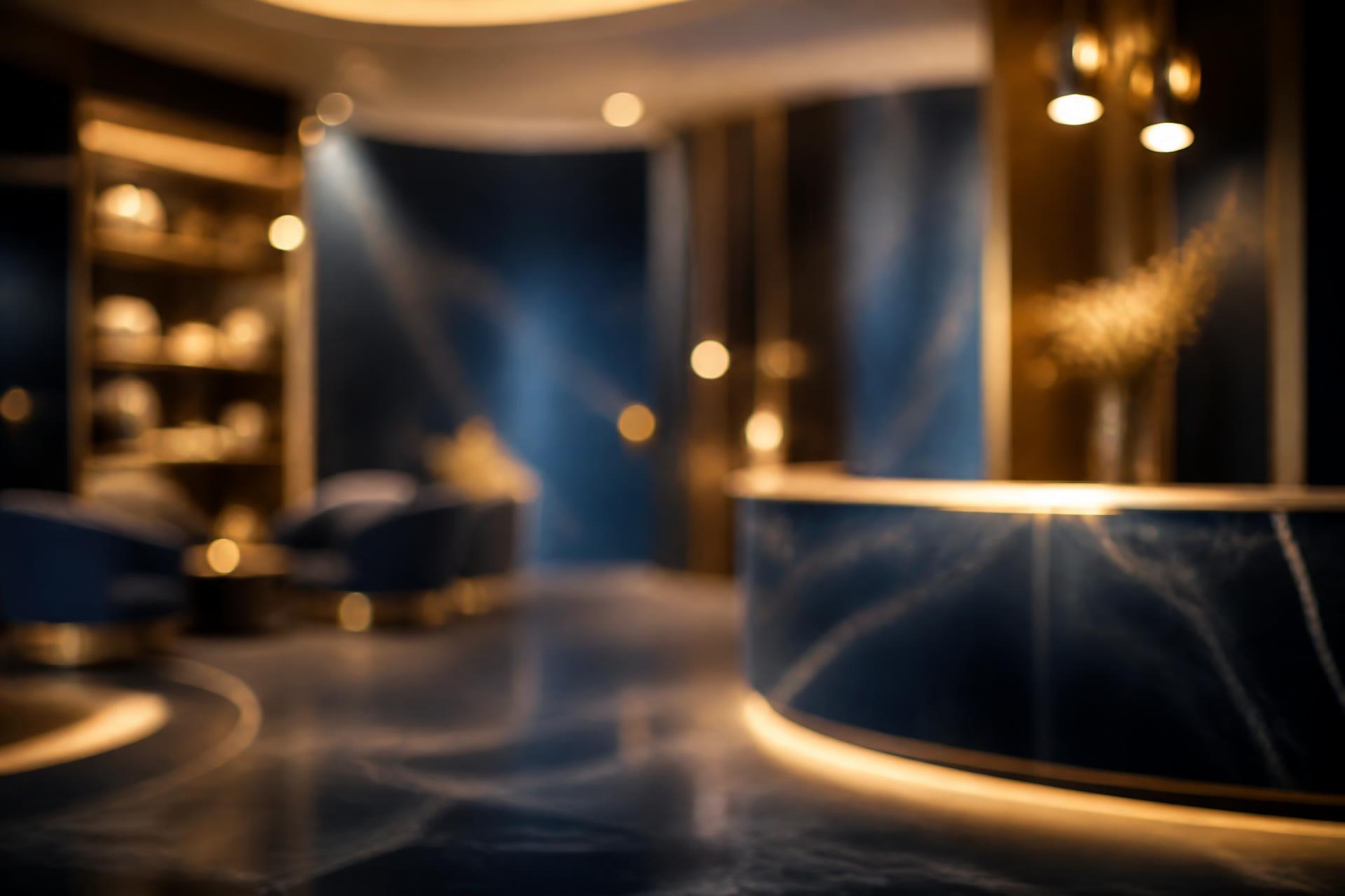 Luxury dermatology clinic interior in soft focus